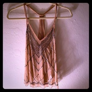 Beaded Nude Boho Roaring Twenties Top